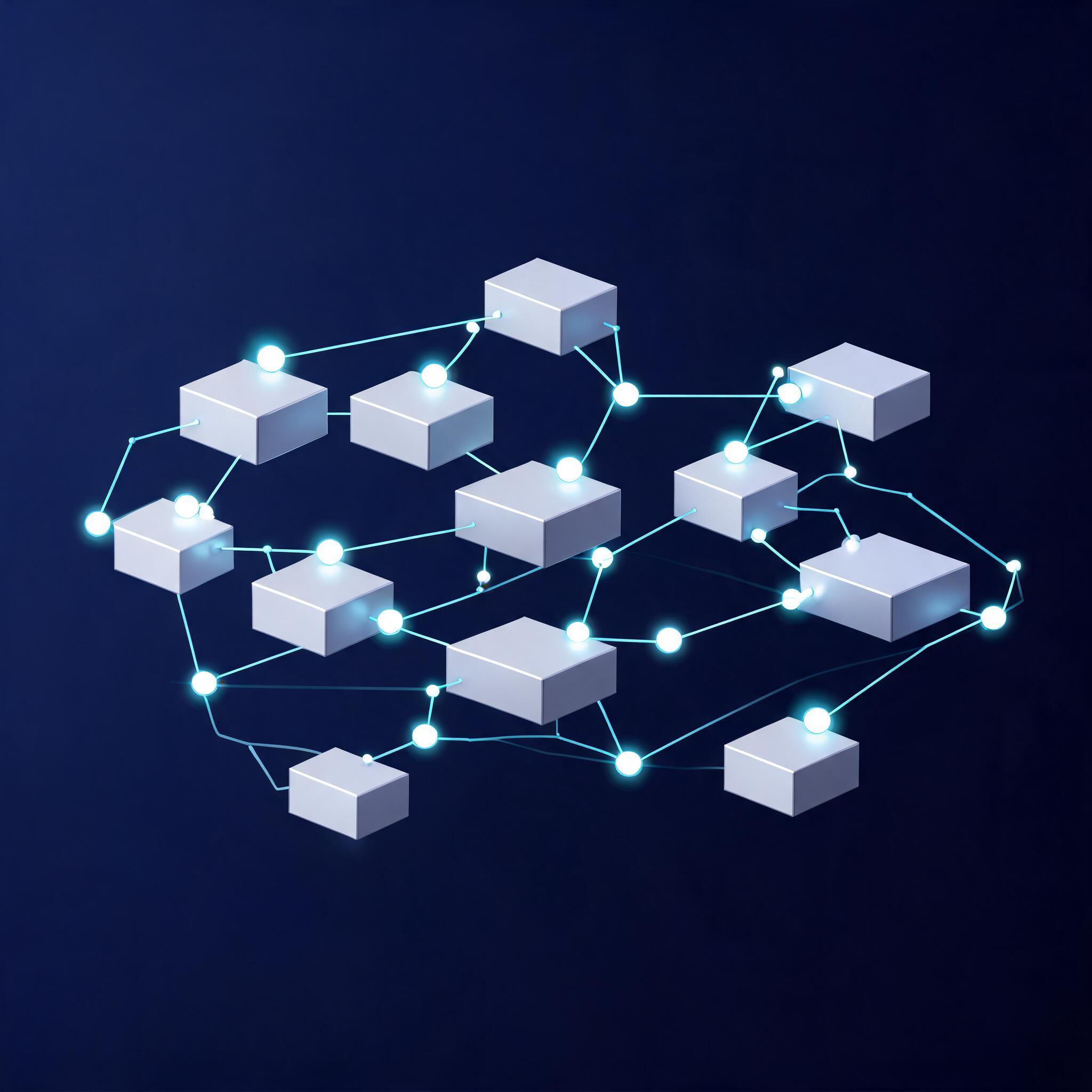 Abstract visualization of distributed cloud infrastructure with interconnected nodes